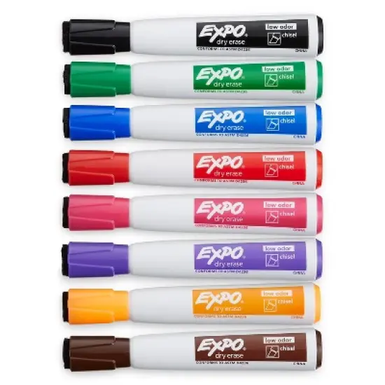 EXPO Magnetic Dry Erase Marker Chisel Tip Assorted 8/Pack 1944741 image {4}
