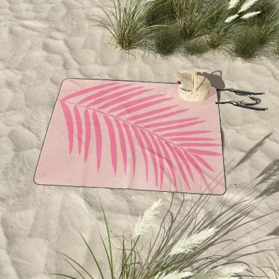 Daily Regina Designs Pink And Blush Palm Leaf Picnic Blanket - Deny Designs image {2}