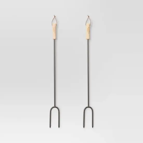 2pc Marshmallow Roasting Log Tong Sticks Black - Threshold&trade; image {3}