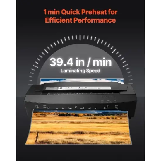 VEVOR Laminator Machine, Cold and Hot Lamination for Max A3 Paper Size, 1 min Quick Warm Portable Laminator, 3-10 mil Thickness, Black image {4}