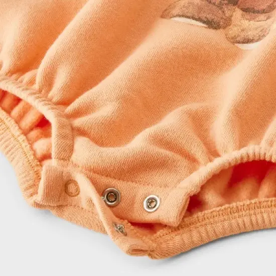 Baby Teddy Bear Halloween Pumpkin Long Sleeve Romper - Orange image {3}