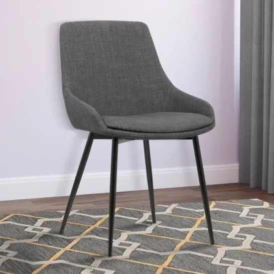 Mia Contemporary Fabric Dining Chair Charcoal - Armen Living image {3}