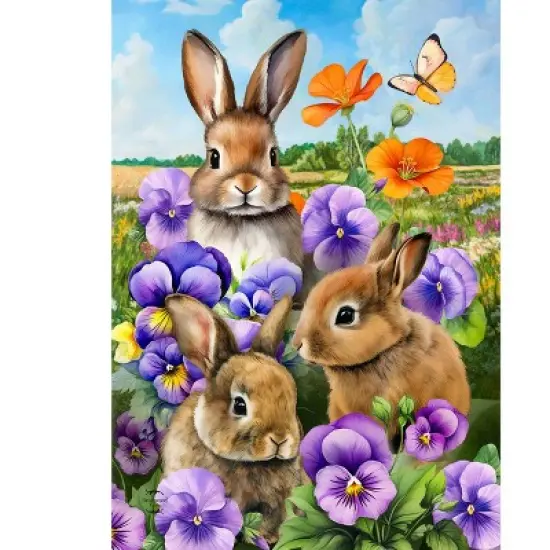 Briarwood Lane Spring Garden Flag 12x18 For Outdoor Spring Bunny Trio For Spring Garden Flag Flags For Outside image {4}