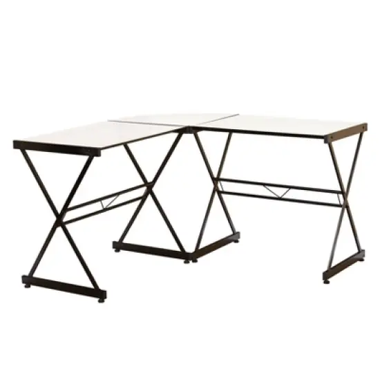 L Shaped Tempered Glass Desk - Buylateral image {4}