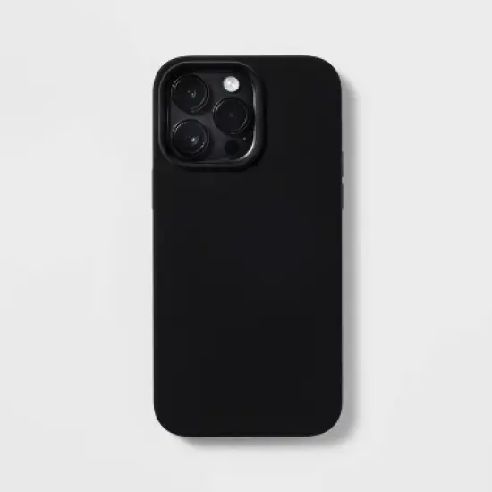 Apple iPhone 14 Pro Max Magnetic Case - heyday&trade; Black Silicone: Wireless Charging Compatible image {1}