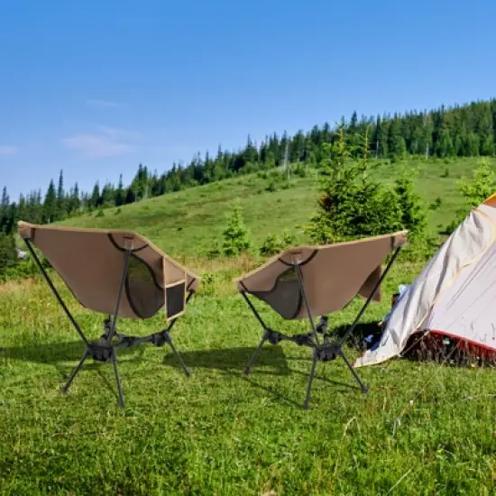 Tangkula Ultra-Lightweight Camping Chair Portable Lawn Chair w/Triangular Aluminum Frame image {3}