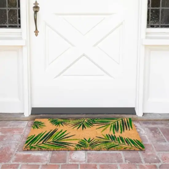 Juvale Tropical Coir Door Mat for Outdoor Entrance, Coco Coir Palm Leaf Doormat for Front Porch, Outdoor Patio, 30 x 17 inches image {2}