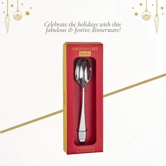 Spode Christmas Tree 10-Inch Serving Spoon - Holiday Flatware Utensil - 18/10 Stainless Steel with Embossed Handle - Dishwasher Safe Festive Flatware image {4}