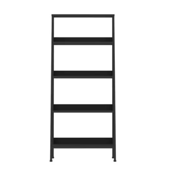 55" Thatcher Transitional Wood 4 Shelf Ladder Bookshelf - Saracina Home image {2}