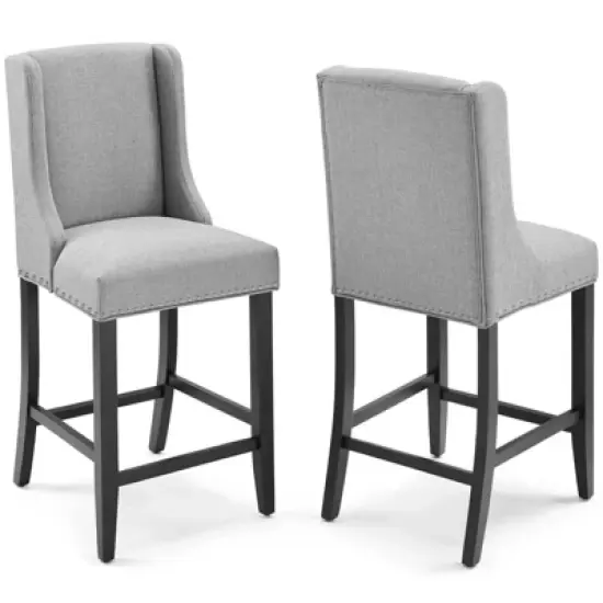Set of 2 Baron Counter Height Barstool Upholstered Fabric - Modway image {9}