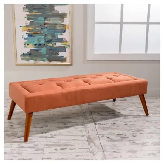 Dilwyn Tufted Ottoman - Orange - Christopher Knight Home image {3}
