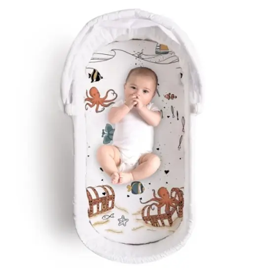 JumpOff Jo Hypoallergenic Fitted Bassinet Sheet for Baby Boys & Girls - Rectangular, Hourglass & Oval Crib Compatible, Soft, Breathable, Machine Washable image {11}