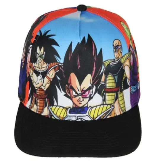 Dragon Ball Z Anime Hat Vegeta Saga Character Panel Flatbill Snapback Cap Multicoloured image {2}