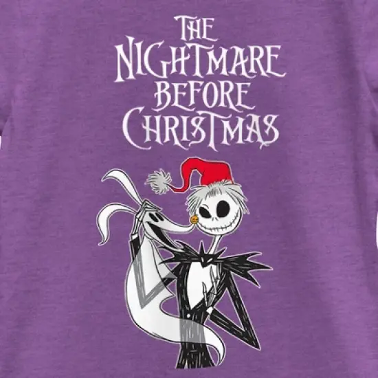 Girl's The Nightmare Before Christmas Jack Skellington Santa Hat Logo T-Shirt image {1}