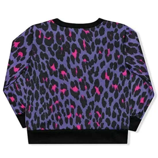 Disney Girl's 2-Pack Fabulous Minnie Mouse Graphic Pullover Sweatshirt and Jogger Pants Set, Leopard Print for kids image {4}