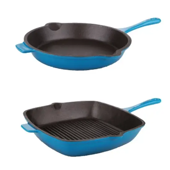 BergHOFF Neo 2Pc Cast Iron Cookware Set, 10" Fry Pan & 11" Grill Pan image {11}
