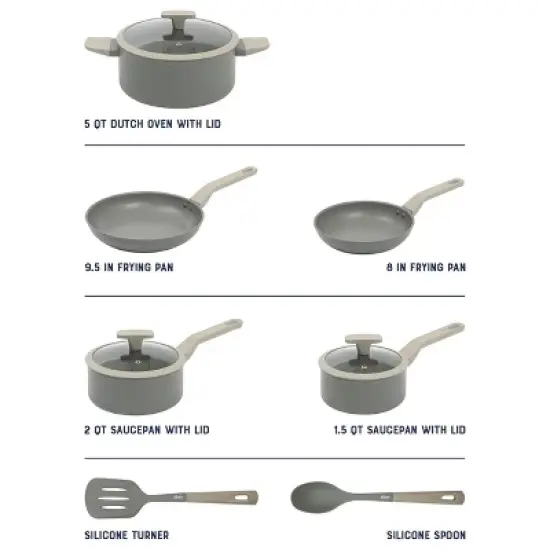 Oster Ambrose 10 Piece Forged Aluminum Ceramic Nonstick Cookware Set in Grey image {1}