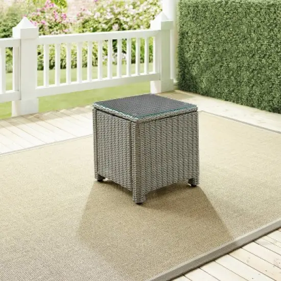 Bradenton Outdoor Wicker Glass Top Side Table - Crosley
 image {1}