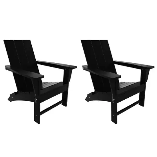 WestinTrends Ashore HDPE Folding Adirondack Chair (Set of 2) image {8}