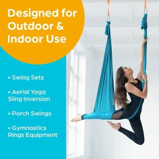 Jungle Gym Kingdom Indoor Outdoor Heavy Duty Swingset Hanger Brackets with Locking Snap Hooks for Playground, Porch, or Patio image {4}