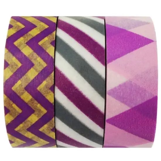 Wrapables Purple Passion Japanese Washi Masking Tape (Set of 3) image {3}