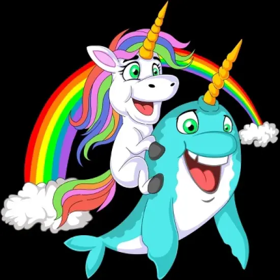 Men's Design By Humans Rainbow Unicorn and Narwhal Horn Friends By ZeusSE Tank Top image {1}