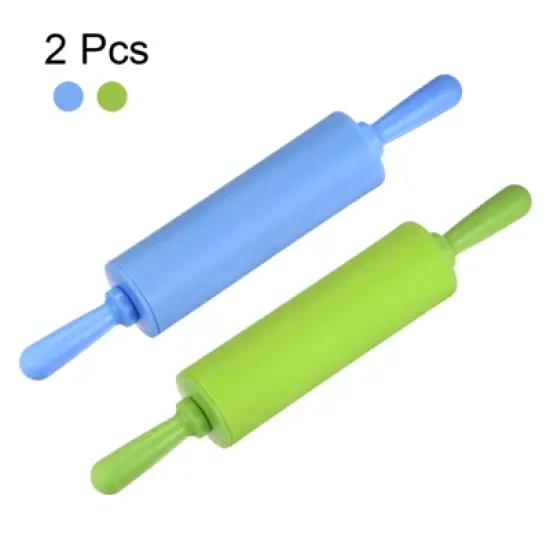 Unique Bargains Silicone Small Smooth Non-stick Heat-resistant Rolling Pins 2 Pcs image {2}