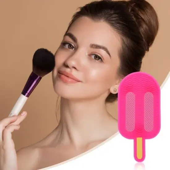 Unique Bargains Popsicles Shape Makeup Brush Cleaning Mat 1 Pc image {5}