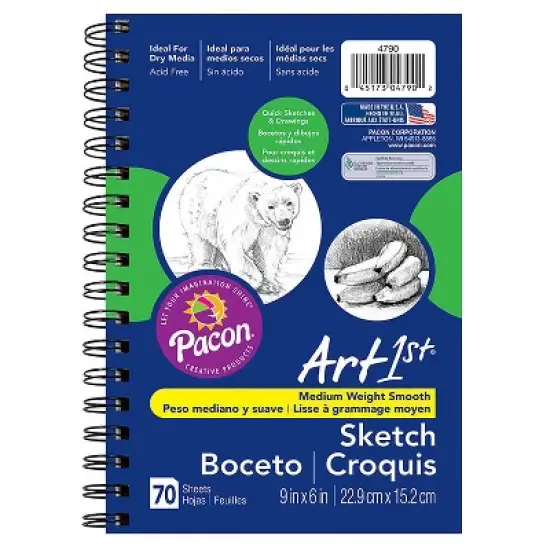 UCreate 9" x 6" All-Purpose Sketch Diary Standard Weight 70 Sheets 3 Packs (PAC4790-3) image {1}