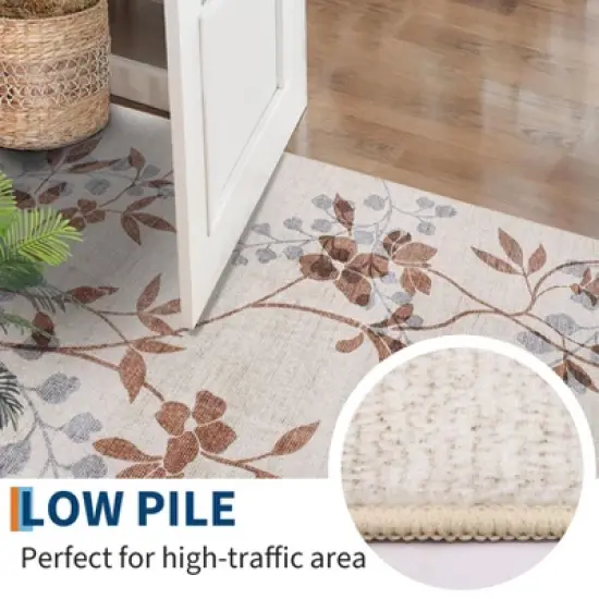Machine Washable Area Rugs for Living Room Soft Non Slip Rug for Bedroom Large Ultra Thin Under Table Dining Room Rug image {3}