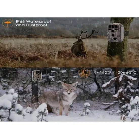 BlazeVideo 32MP 1296P Bluetooth Waterproof WiFi Trail Photo/Video Camera, Night Vision, Time Lapse, Motion Activated for Hunting, Home Security image {5}