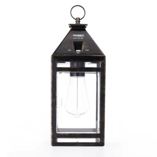 Solar LED Portable Hanging Outdoor Lantern Black - Techko Maid image {2}