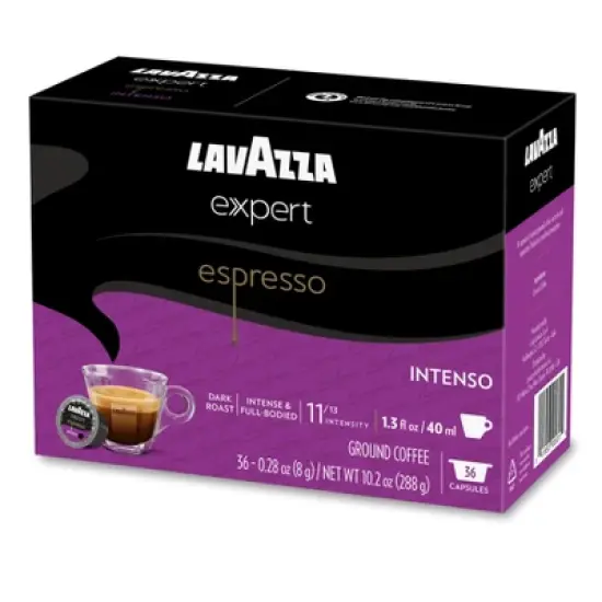 Lavazza Expert Espresso Intenso Capsules, Dark Roast, Arabica and Robusta Blend, Compatible with Lavazza Classy Machines (36 Capsules) image {6}