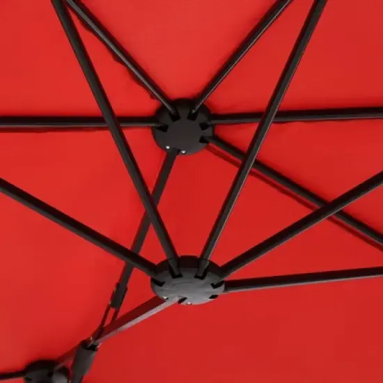 13' x 6.5' Rectangular Outdoor Patio Market Umbrella - Captiva Designs image {3}