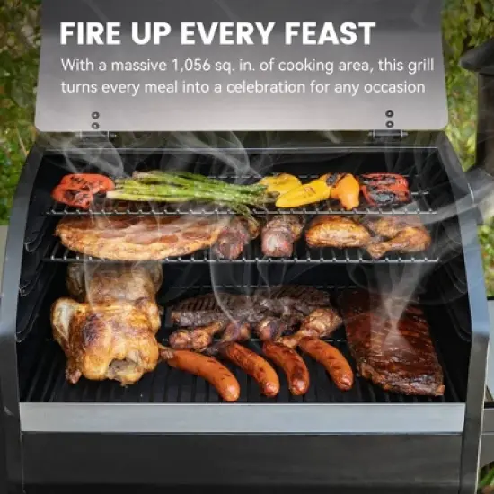 ZPG-10002B2E Wood Pellet Grill BBQ Smoker with Cover: Automated Feed, 1060 sq in - Z Grills image {3}