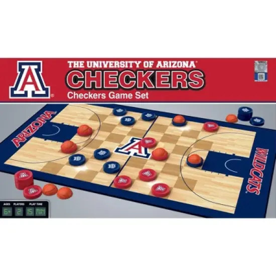 MasterPieces Officially licensed NCAA Arizona Wildcats Checkers Board Game for Families and Kids ages 6 and Up image {1}
