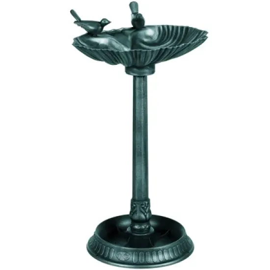 Outsunny Antique Bird Bath with Pedestal, Vintage Decorative Birdbath, Bird Feeder Bowl image {7}