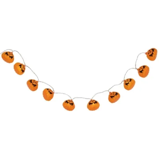 Northlight 10 Ct LED Pumpkin Halloween Warm White Light Set - 4' Clear Wire image {4}