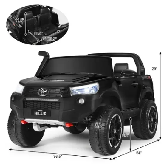 Costway 2x12V Licensed Toyota Hilux Ride On Truck Car 2-Seater 4WD w/ Remote Control image {5}
