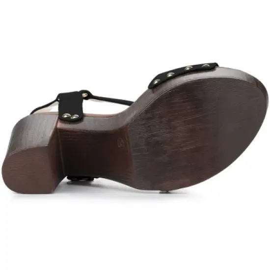 Perphy Round Toe Platform Slingback Chunky Heel Sandals for Women image {4}
