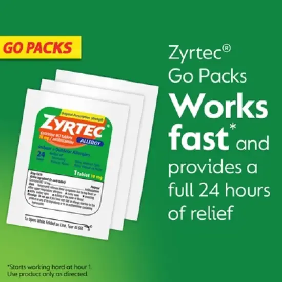 Zyrtec Adult Allergy Relief 10mg Tablets - Cetirizine - 14ct image {2}