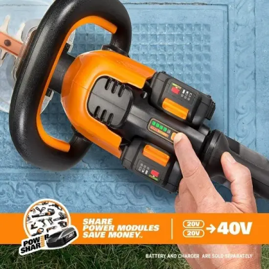 Worx WG284.1 40V Power Share 24" Cordless Hedge Trimmer image {7}