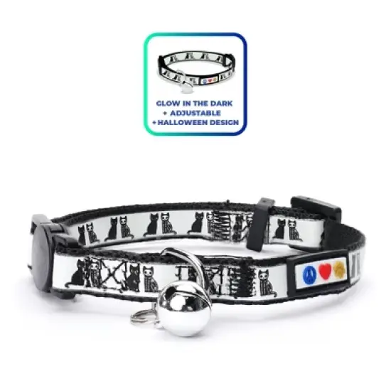 Pawtitas Glow In The Dark Adjustable Cat Collar image {10}
