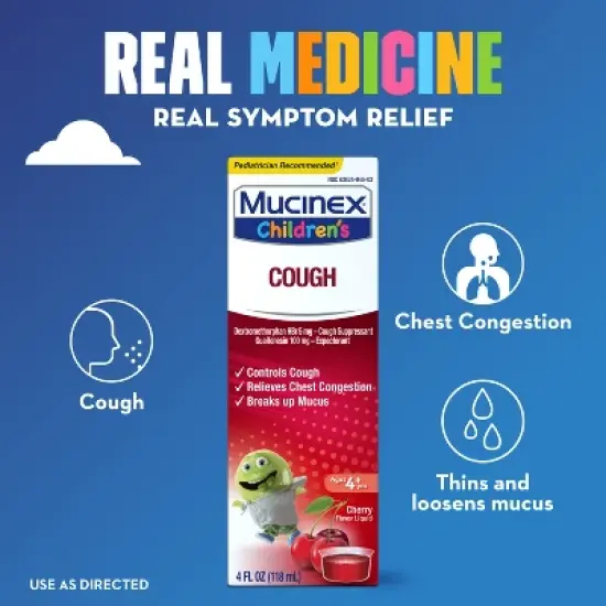 Mucinex Children's Cough Medicine - Cherry Liquid - 4 fl oz image {11}