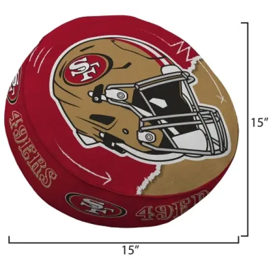 NFL San Francisco 49ers Split Helmet Circle Plushlete Pillow image {2}