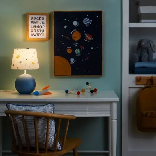 Kids' Round Base with Space Shade Lamp Blue - Pillowfort&trade; image {2}