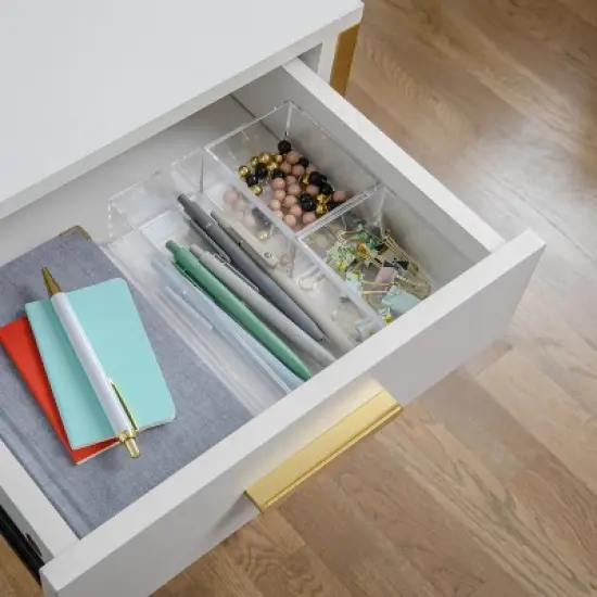 Martha Stewart Brody Set of 3 Stack and Slide Plastic Tray Office Desktop Organizers, 2- Small and 1-Medium image {5}