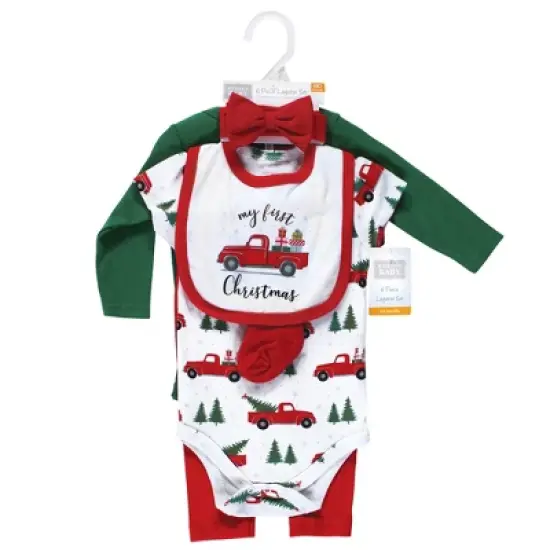 Hudson Baby Infant Girl Cotton Layette Set, Christmas Gift image {1}