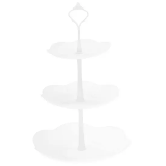 Unique Bargains Petal-shaped 3-Layer Dessert Cupcake Stand with Layered Serving Tray for Pastries Donuts and Fruits image {7}