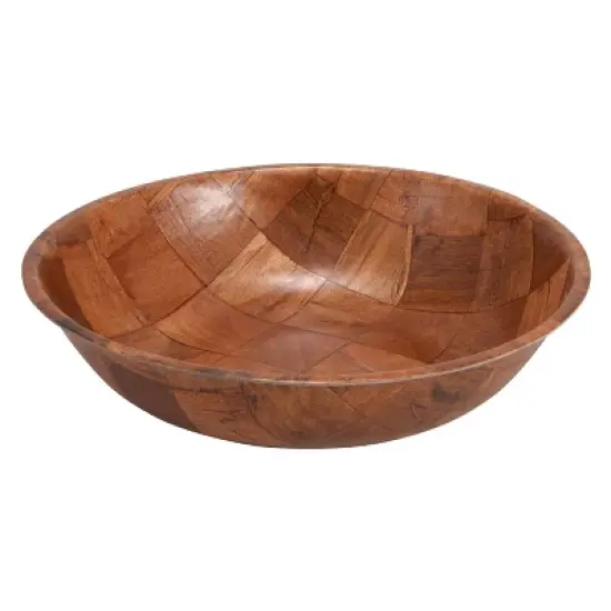 Winco Wooden Woven Salad Bowl Pack of 4 image {2}